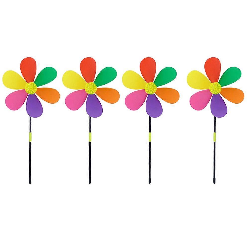 Windmill Decor Colorful PVC Pinwheel for Decoration 4Pcs Pack