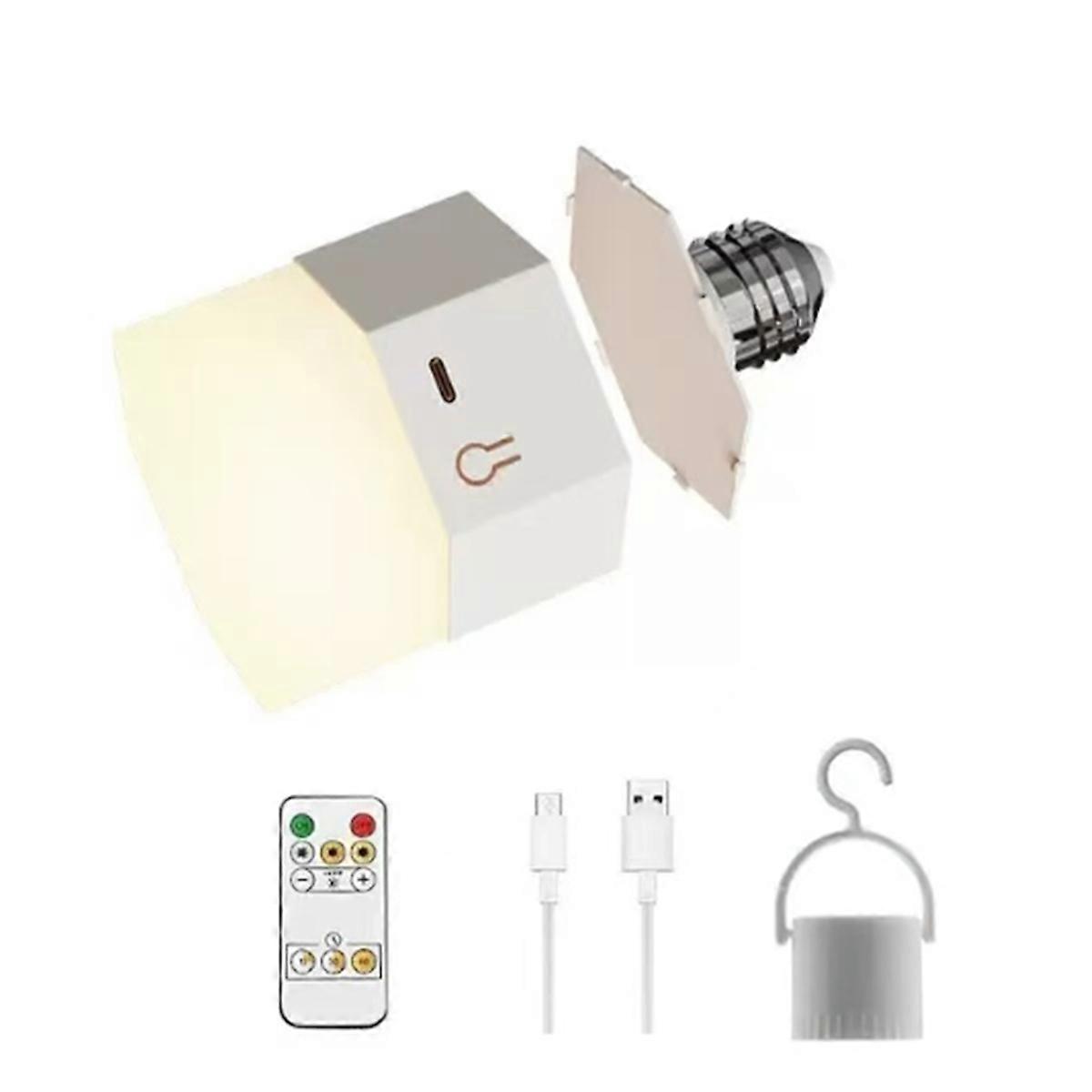 LED Rechargeable Light Bulbs with Remote Battery Operated Light Bulb Smart Three Color Changing Bul