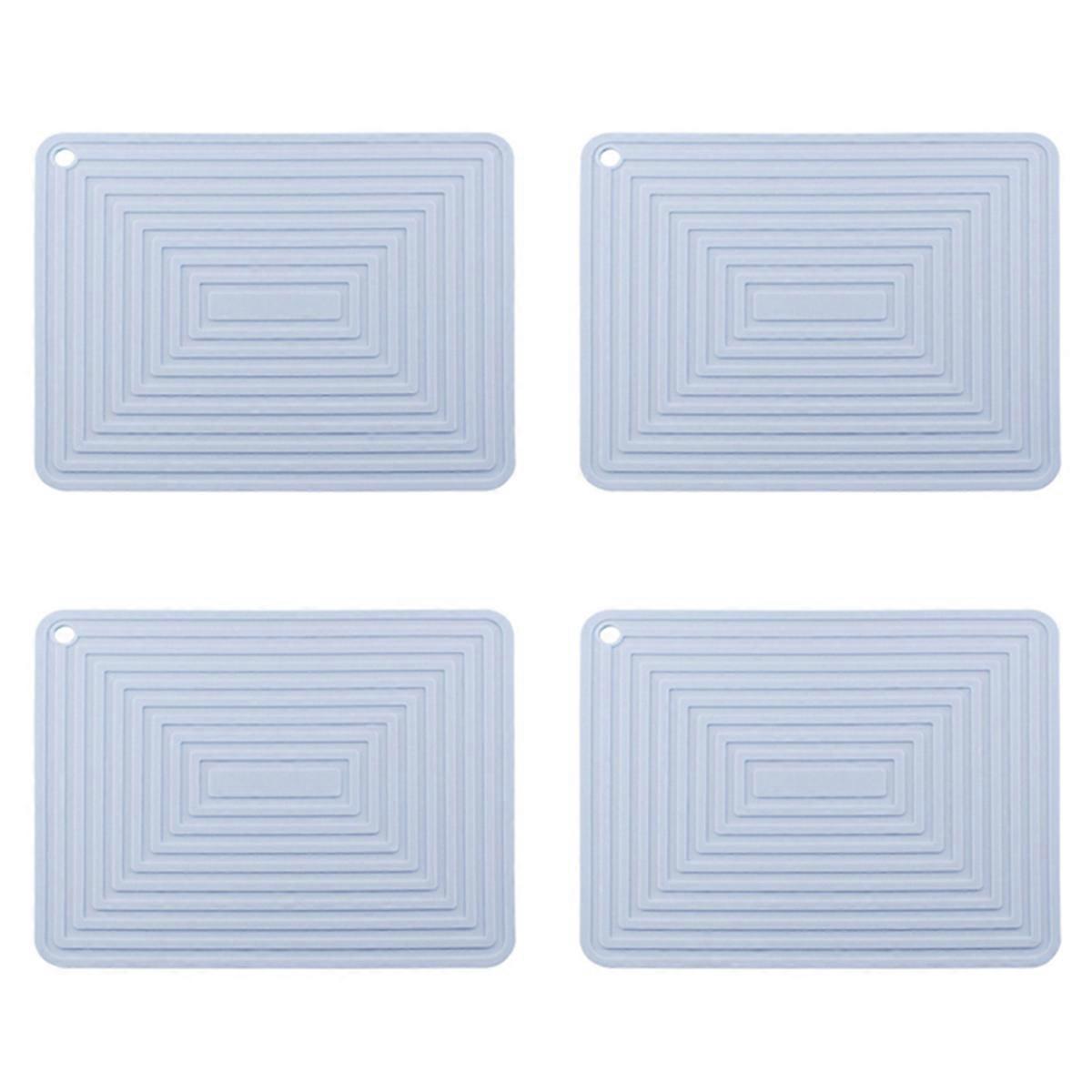 Large Silicone Pot Holder Heat Insulation Kitchen Mat Light Blue