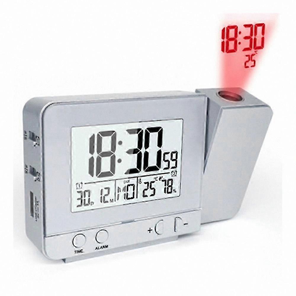 Digital Projection Alarm Clock with USB Port, Ceiling Projector, Battery Backup, Large LED Display for Bedrooms
