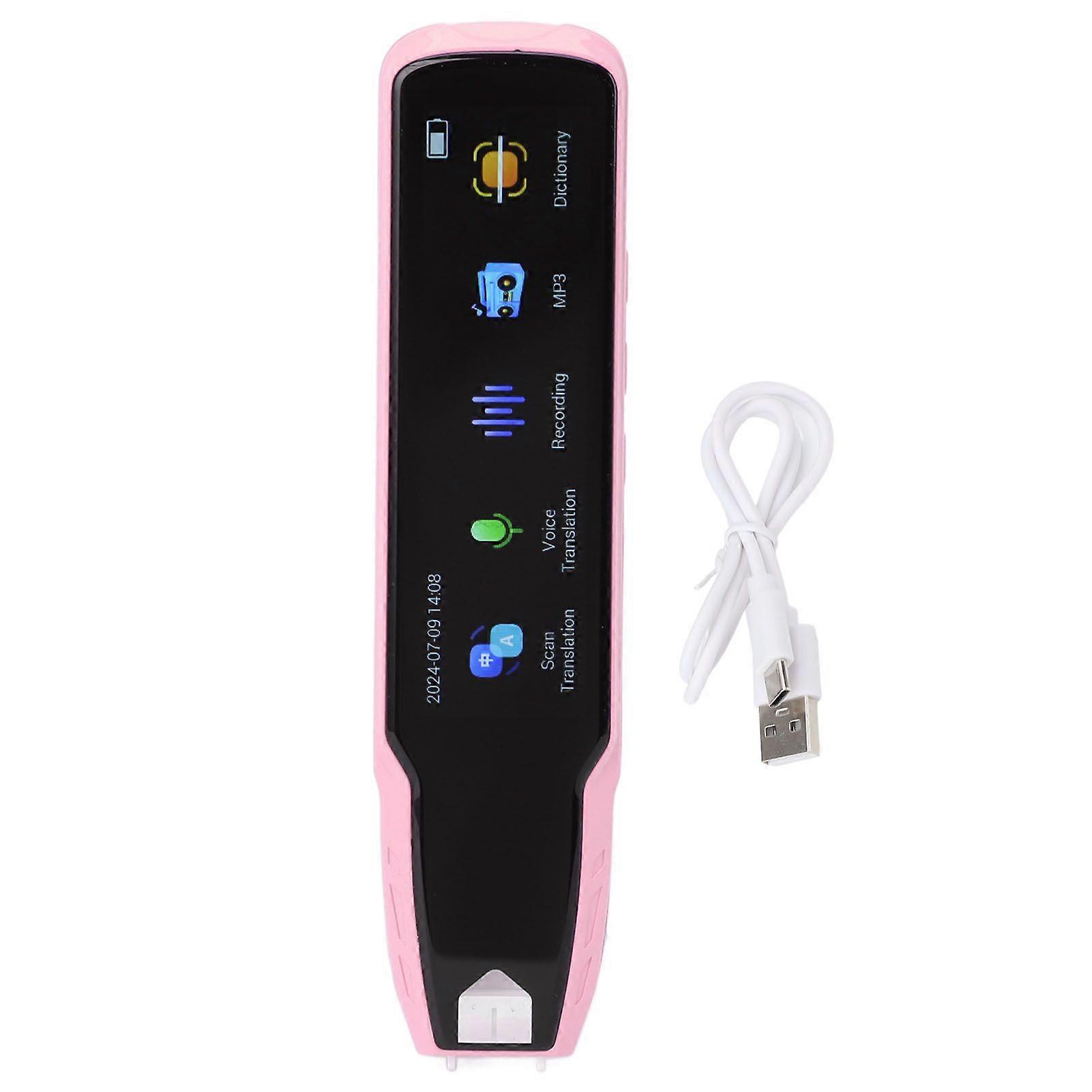 A13 Smart Language Translator Pen Offline Scanning 112 Languages Rechargeable Scan Reader Pen for Dyslexia Travel Business Pink