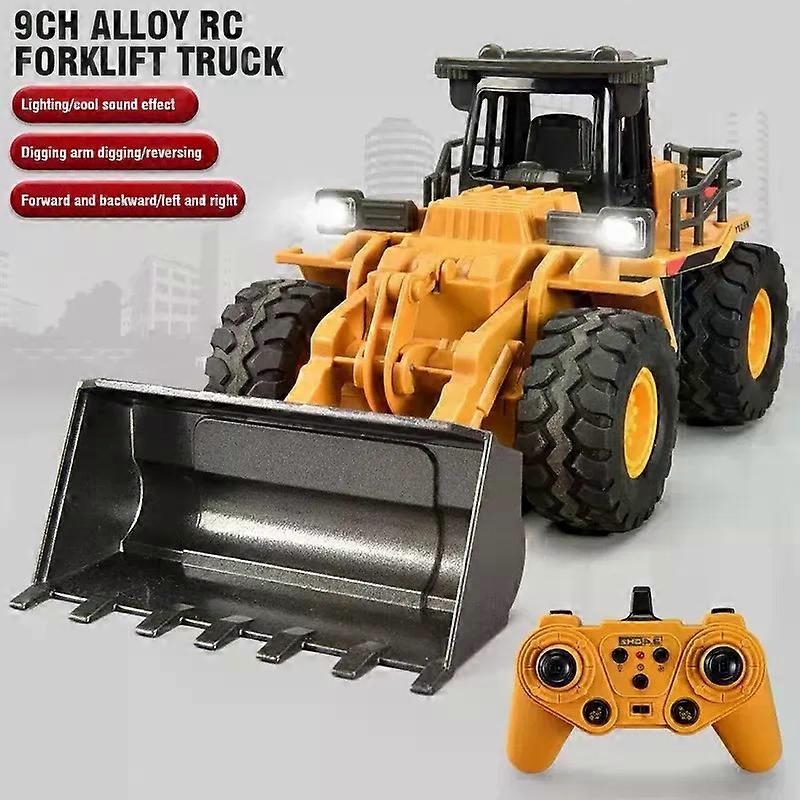 RC Excavator Bulldozer Dumper Car 2.4G 9CH Remote Control Engineering Vehicle Crawler Truck Toys for Boys Kids Christmas Gifts