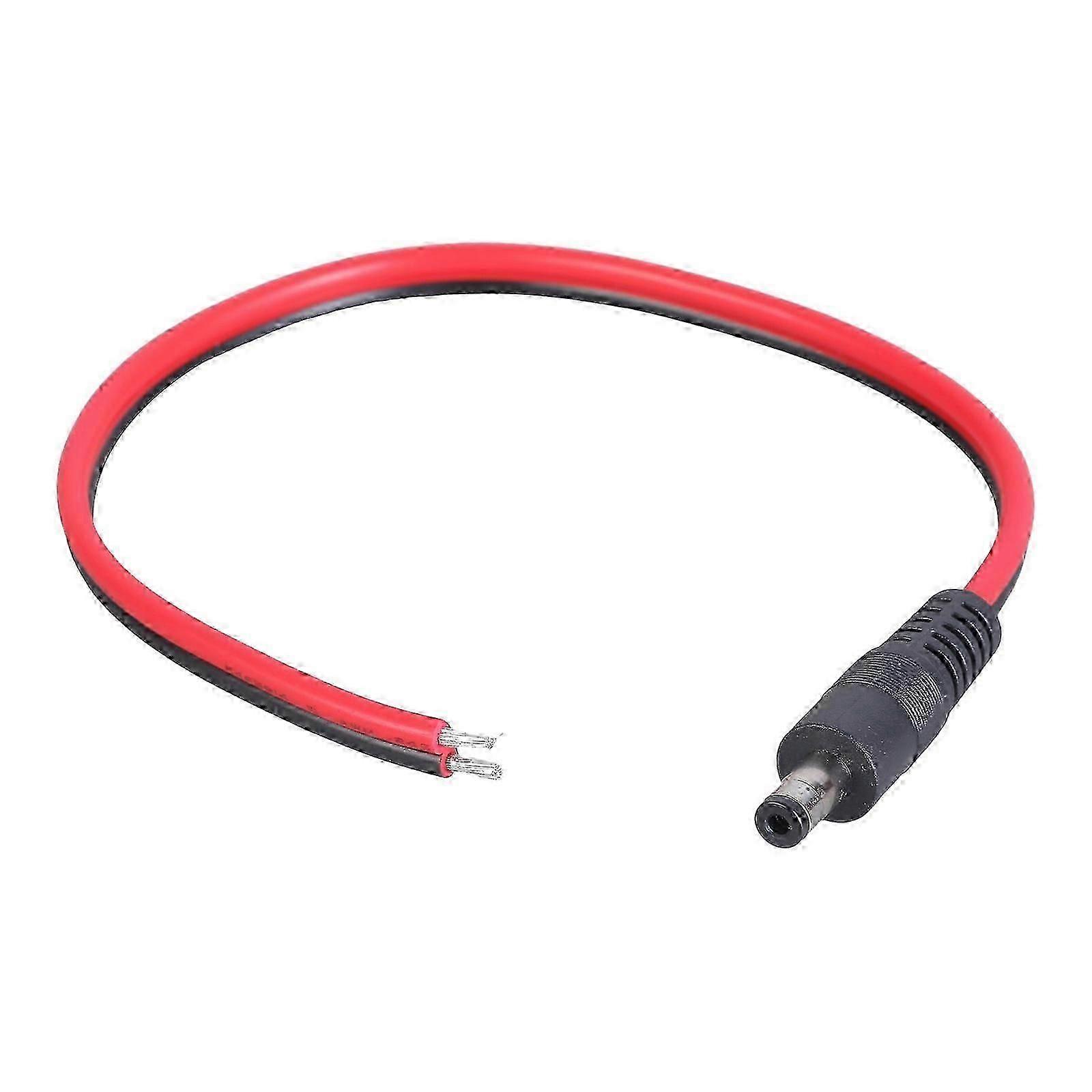 DC5521 אספקת 5.5mmx2.1 מ"מ זכר כוח צמה 14awg חוט חשוף קצה פתוח תיקון חוט כבל טלוויזיה במעגל סגור מצלמת אבטחה LED רצועות אור