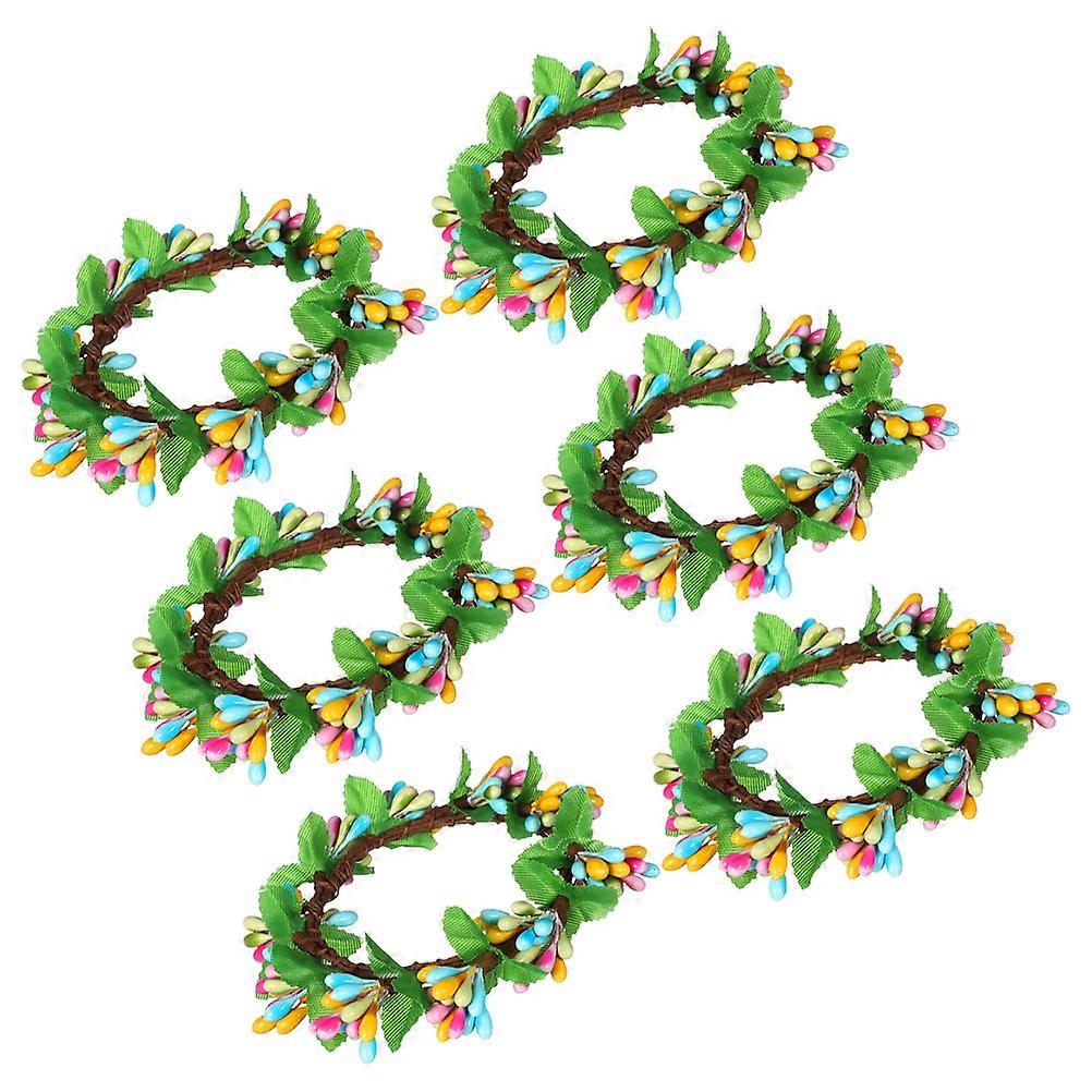 Spring Holiday Candle Ring Wreath for Easter Decoration 12Pcs
