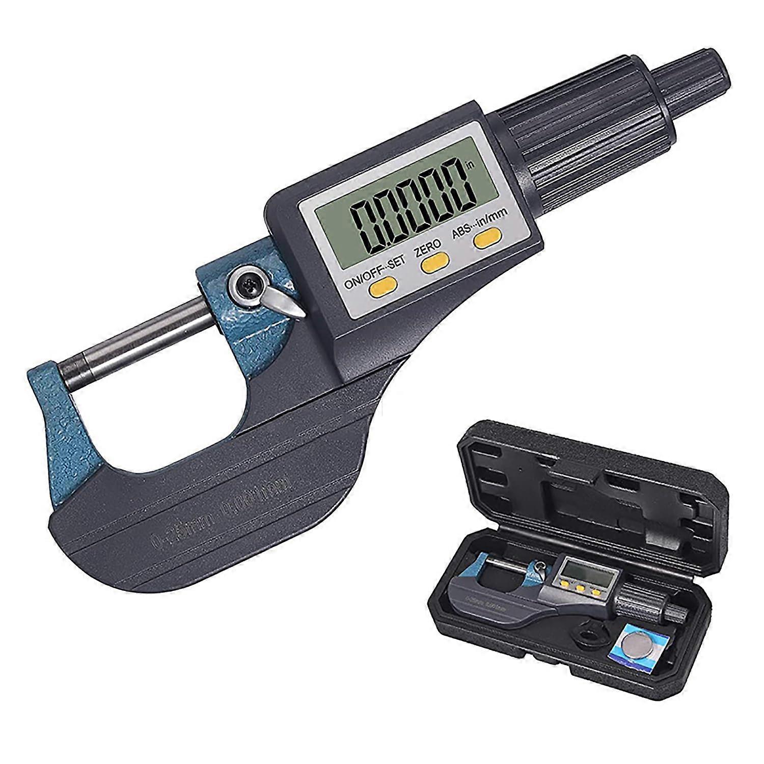 Digital Micrometer 0 To 25 Mm Range LED Display Inch To Mm Conversion For Professionals And DIY Projects