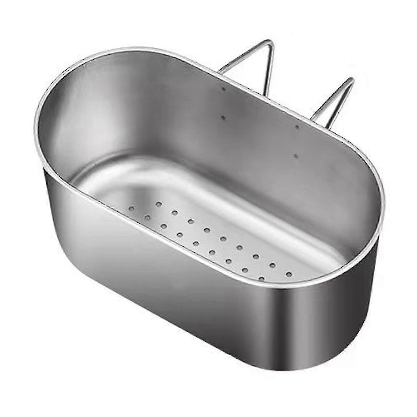 Vaskavløpssilkurv i rustfritt stål, multifunksjonell hengende vasksil Colander dreneringskurv for filter kjøkkenavfall og vask grønnsaker F