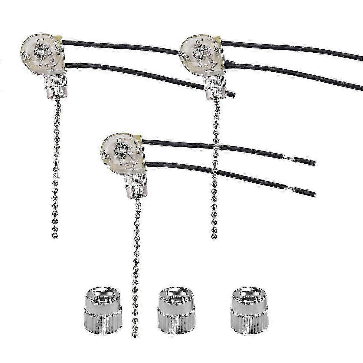 Improved Ceiling Fan Light Switch 3Pack Replacement for ZE-109 Pull Chain Switch