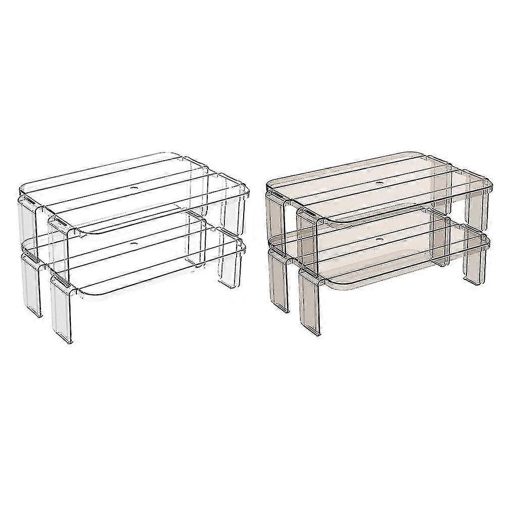 4-Pack Stackable Refrigerator Organizer Tiered Shelf Storage Rack S