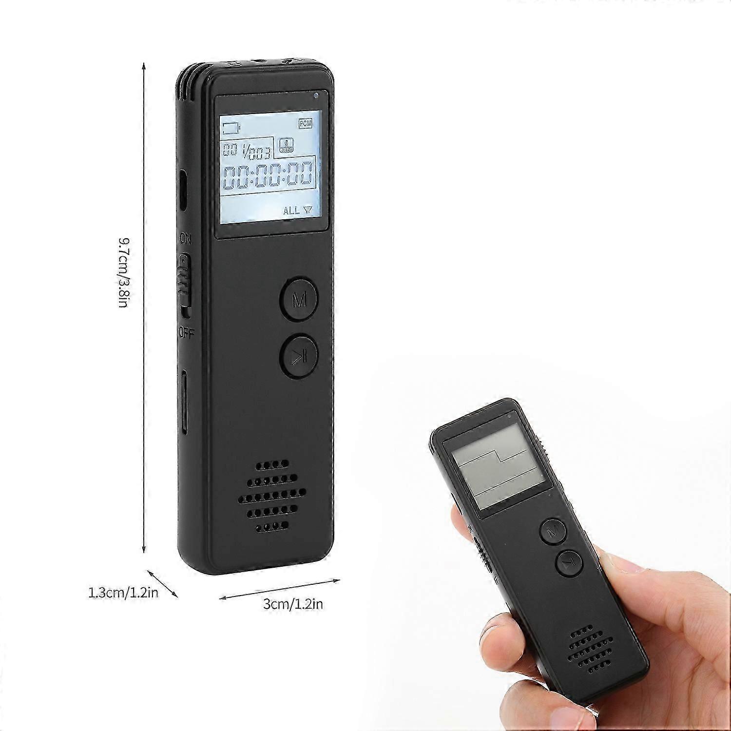 16GB Digital Voice Recorder Voice Activated Recorder Noise Reduction MP3 Player HD Recording 10h Con