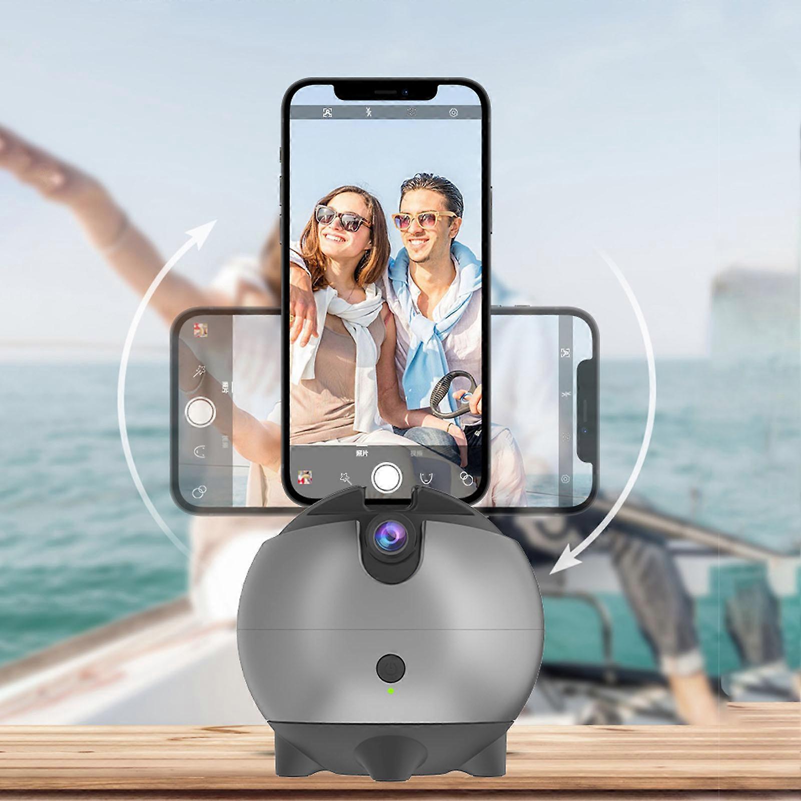 Auto Face Tracking Tripod Phone Holder 360 Degree Rotation Phone Mount Tripod Stand with Wide Angle Sensing Camera for Vlogging Streaming Video Calls