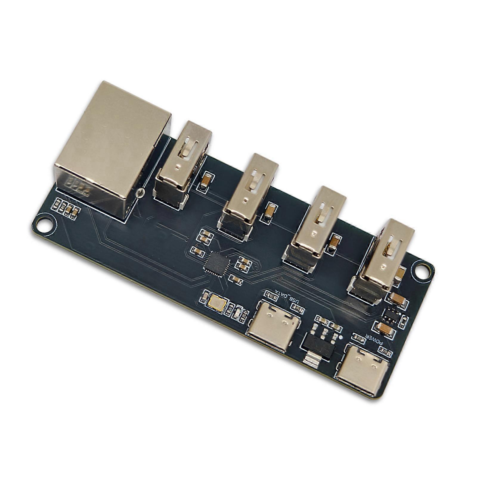 USB To 1 Port Gigabit Ethernet And 4 Port USB 2.0 Hub Adapter Multiple Function Expansion Module For Stable Data Transfer Multicolor