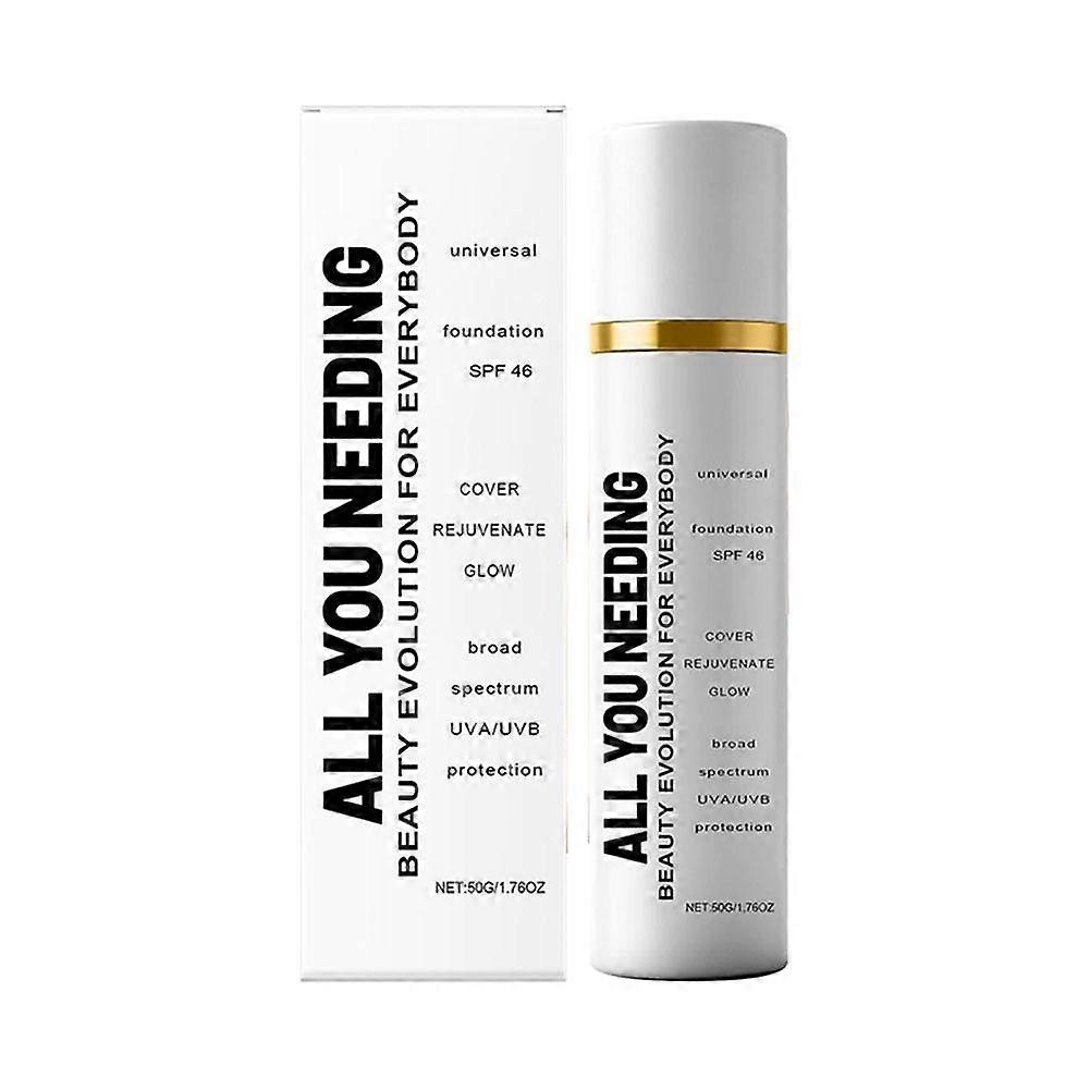 50g Lightweight Sunscreen Liquid Foundation with Moisturizing Formula Waterproof and Sweat Proof for Sensitive Skin