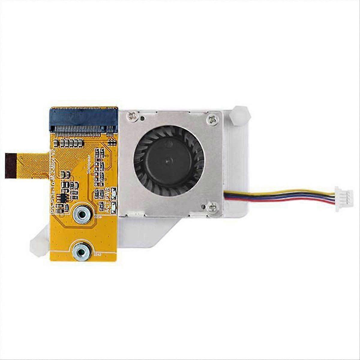 For 5 PCIe to M.2 NVMe SSD Mini V2 Expansion Board with Cooler Fan One-Body & Differential Matching