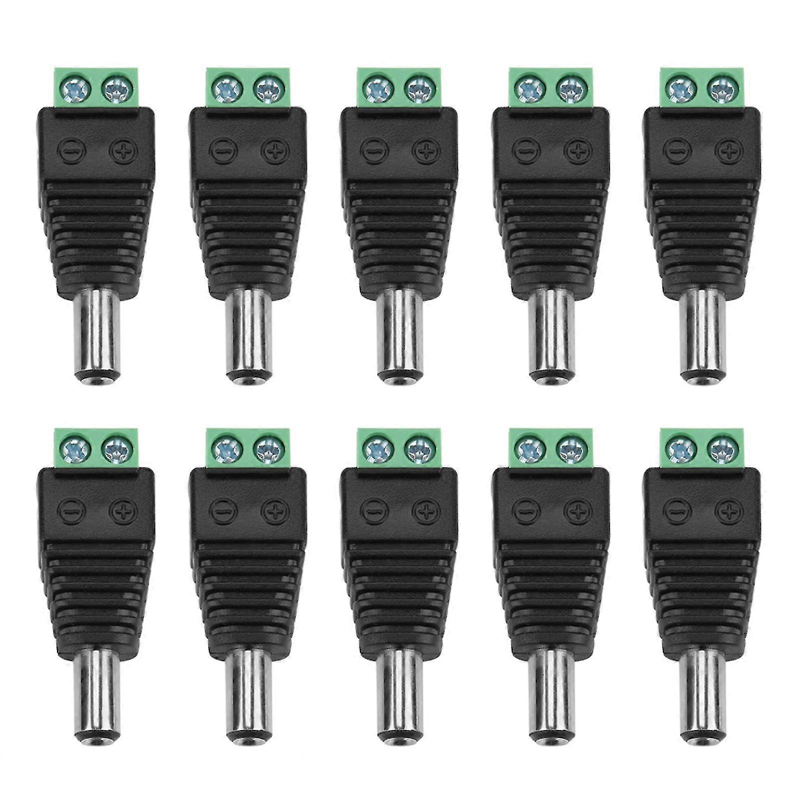 10Pcs 5.5x2.1mm DC Power Plug Jack Connector for CCTV Camera Security System