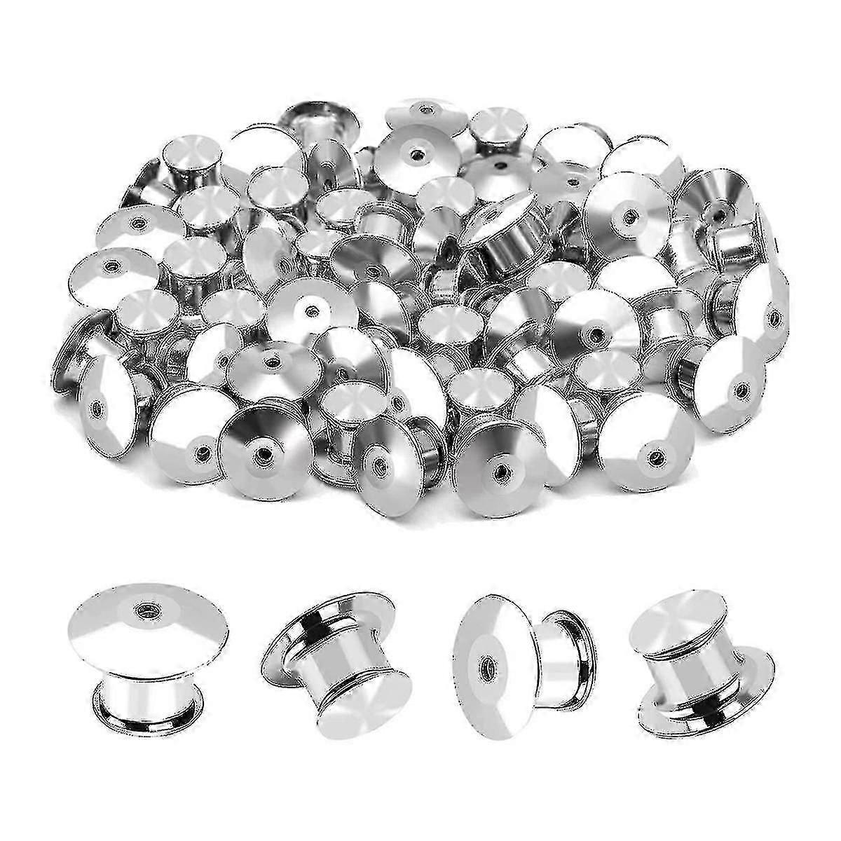 40pcs Metal Locking Pin Backs, Secure Clasp for Brooch, Enamel & Lapel Pins