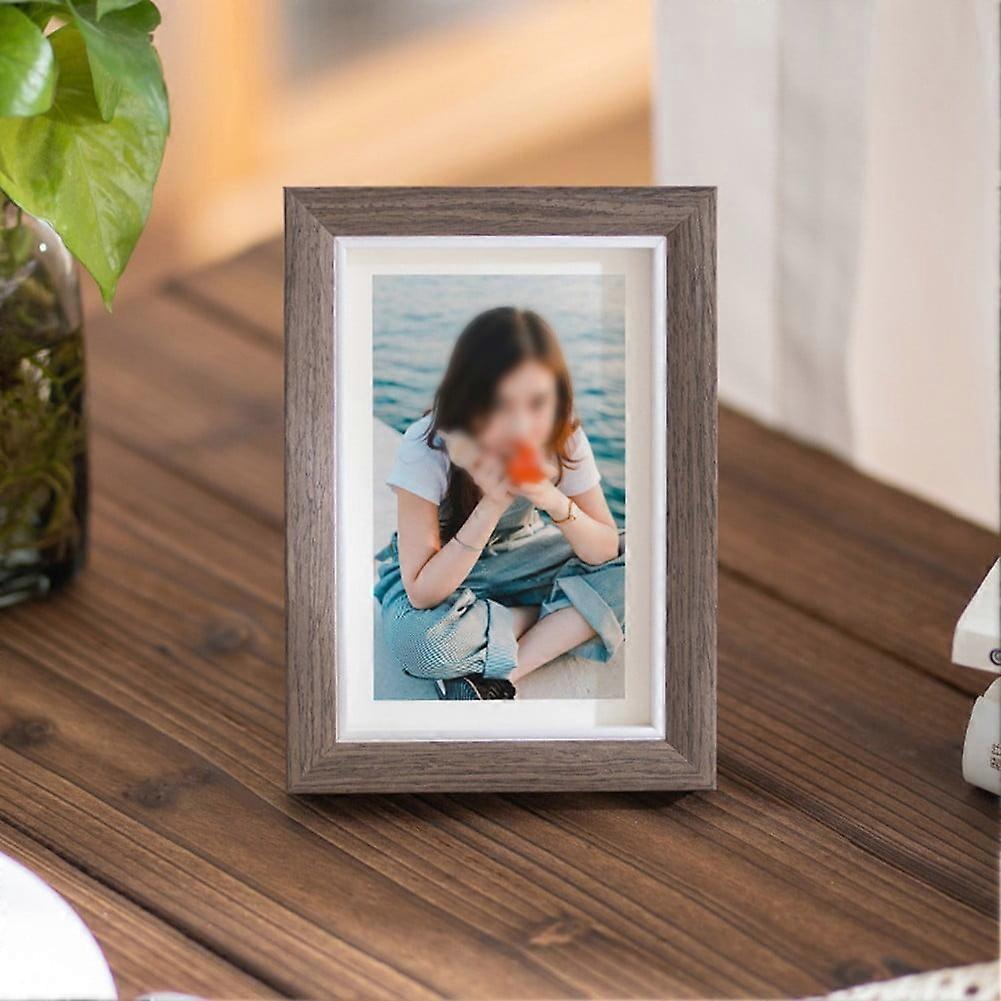 Solid Wood 6" Photo Frame, Table & Wall Hanging, DIY, Customizable, Compatible with Home/Office Decor, Elegant Simple Design
