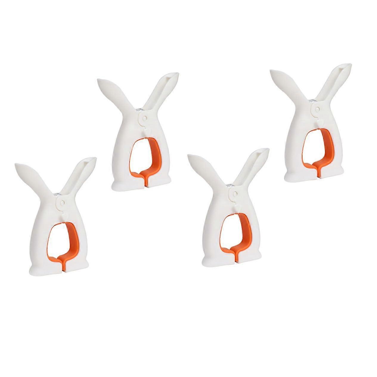 Plastic Clothespins 4Pack Windproof Small RabbitEar Quilt Clips For Bedding And Laundry, NonSlip Clothes Clips