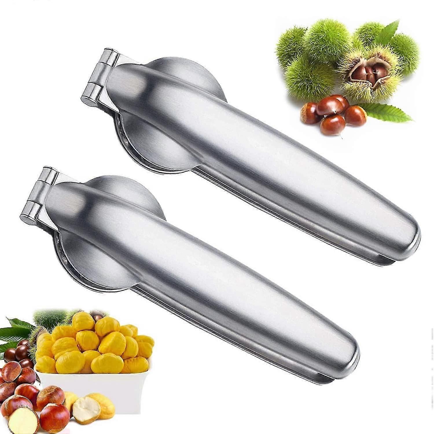Chestnut Cutter, 2 Pieces Chestnut Opener, Chestnut Pliers, Chestnut Peeler, Chestnut Clip Nut Crackers Sheller, Stainless