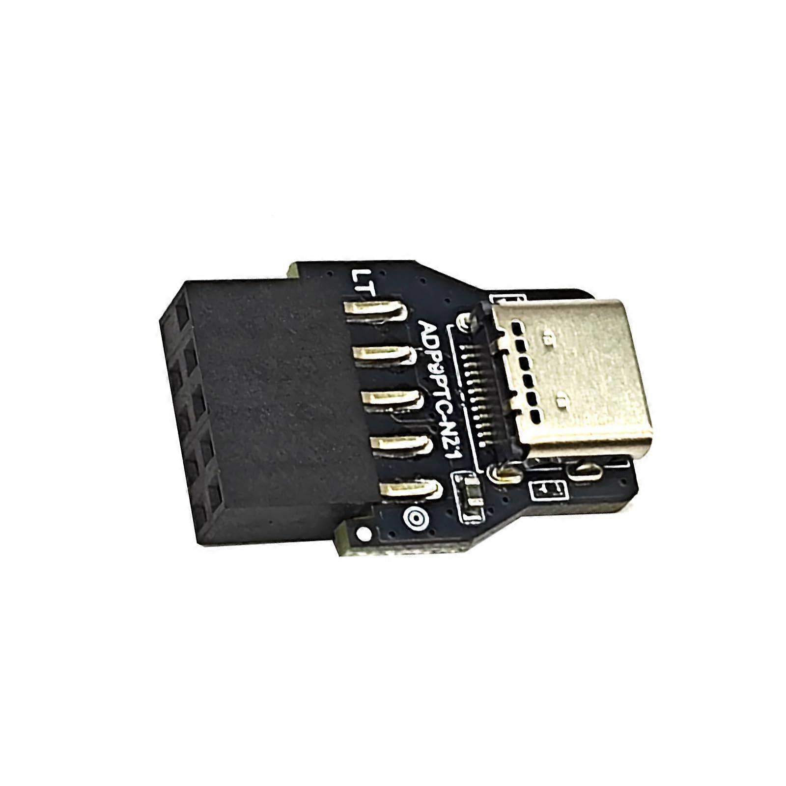 USB 2.0 9Pin To USB C Front Panel Socket To 9Pin Mainboard Header Extension Adapter PC Front Panel Type C Compatibility