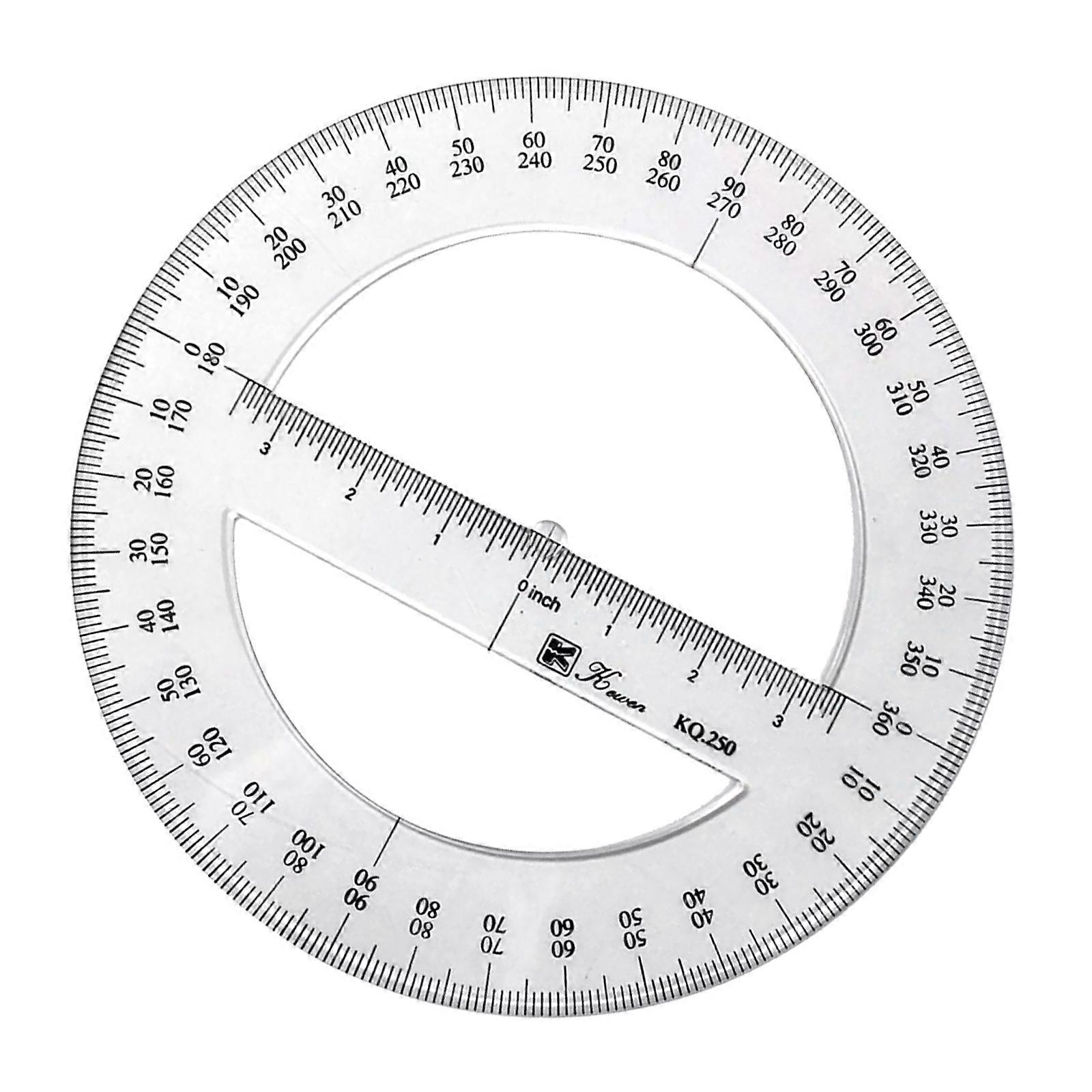 25cm Plastic Math Measuring Tool Circle Protractor Math Protractor Round Protractor Ruler Multicolor