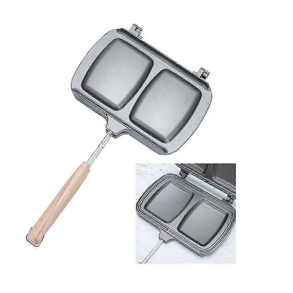 Double-sided Sandwich Pan Non-stick Foldable Grill Frying Pan For Bread Toast Breakfast Machine Waf