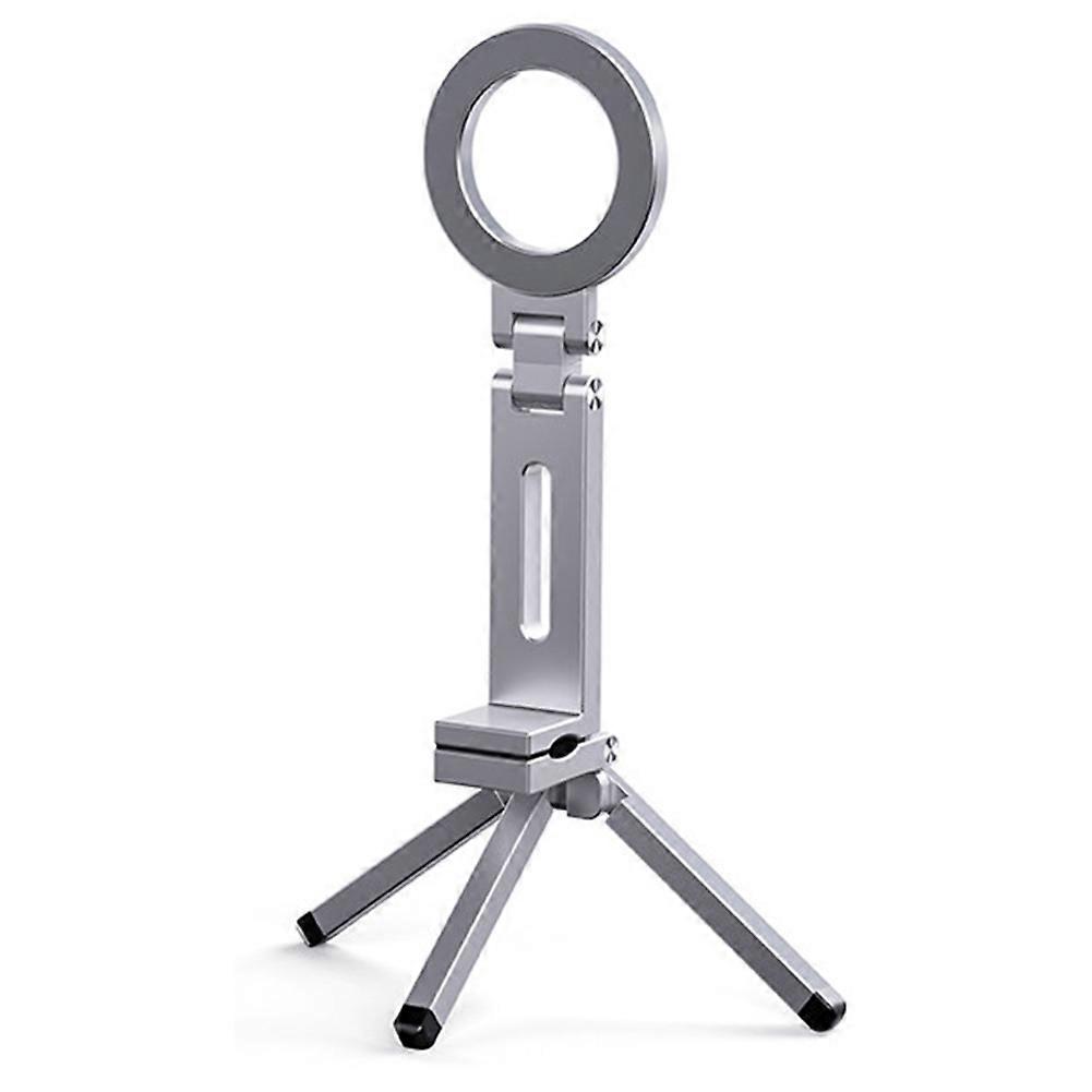 Foldable Magnetic Phone Tripod Holder, 360° Rotating Portable Stand for IPhone Samsung Travel Video Shooting Desk Plane