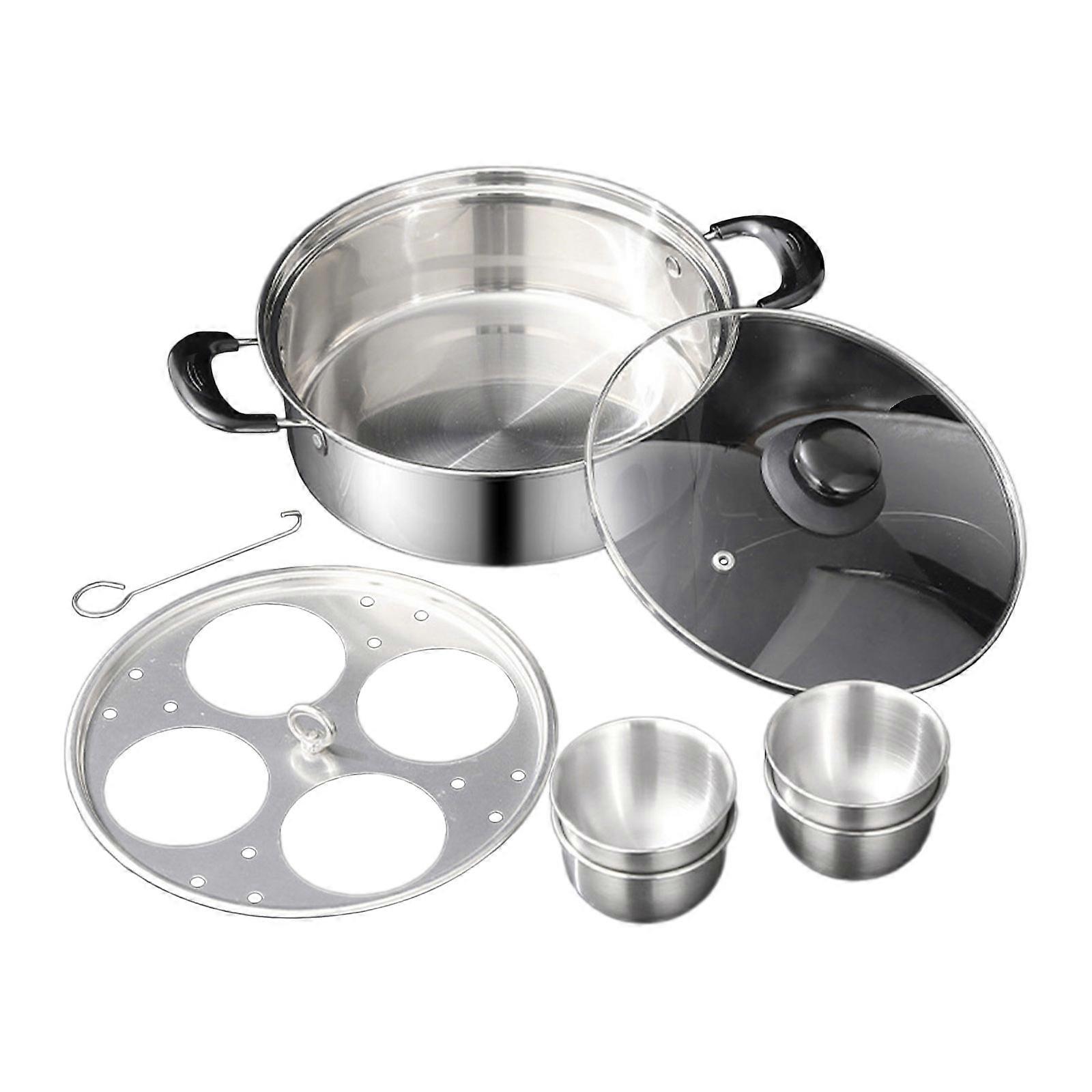 Practical Steel Insert Pots Steamers Cooker Portable Double Tiered Pots for Varied Cooking Needs Multicolor