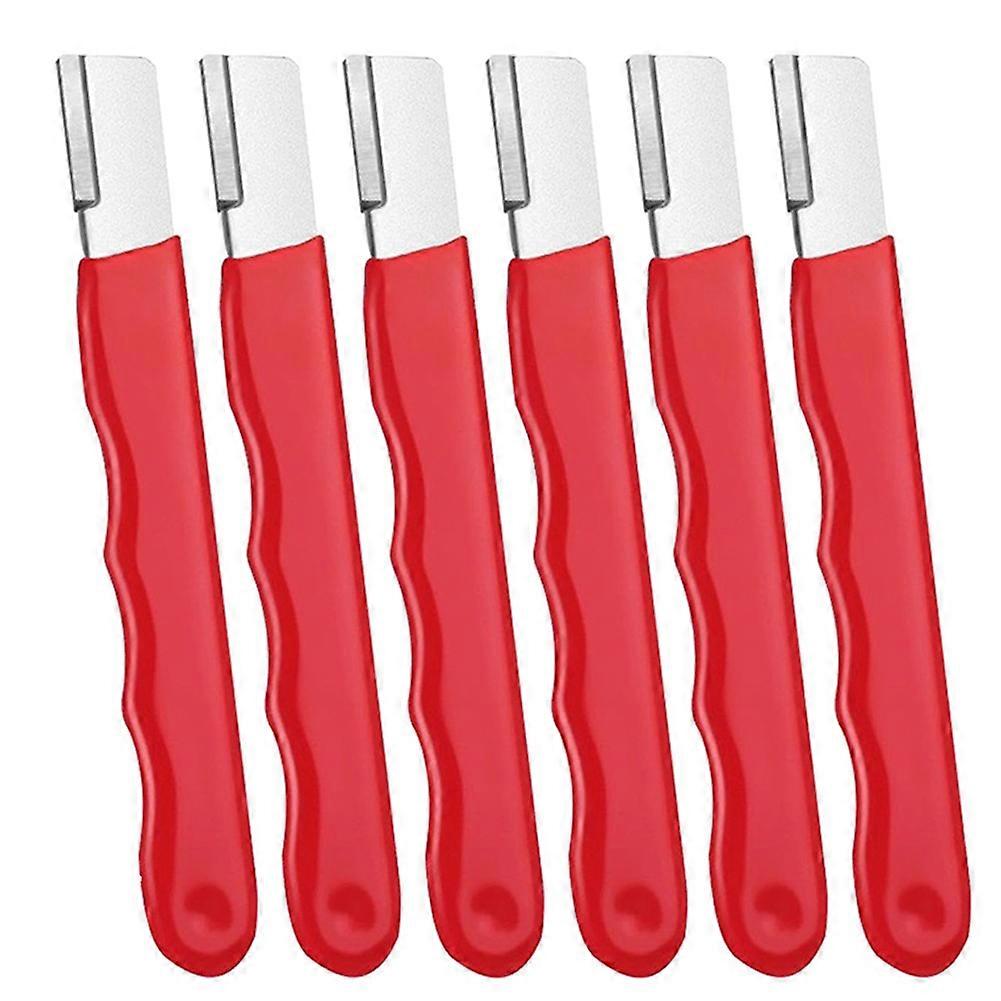 Portable Quick Sharpener, Hand Held Knife Garden Tool Sharpener Stone, Lawn Blade Sharpener (Red,6Pcs)