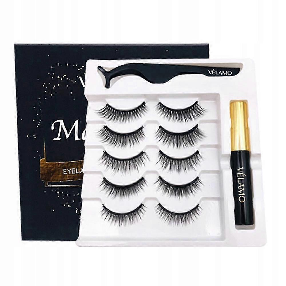 Magnetic Eyeliner & 5D Magnetic Eyelashes Set with Tweezers for Easy Application