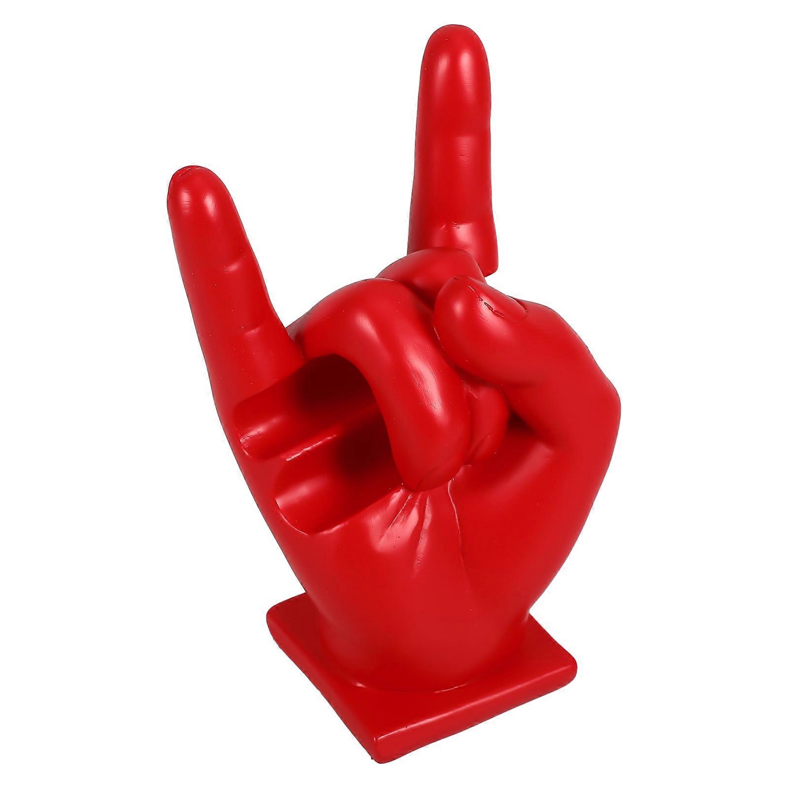 Rock Gesture Drumstick Stand Display Support Red Color 15.50X8.50X7.00CM 1Pack