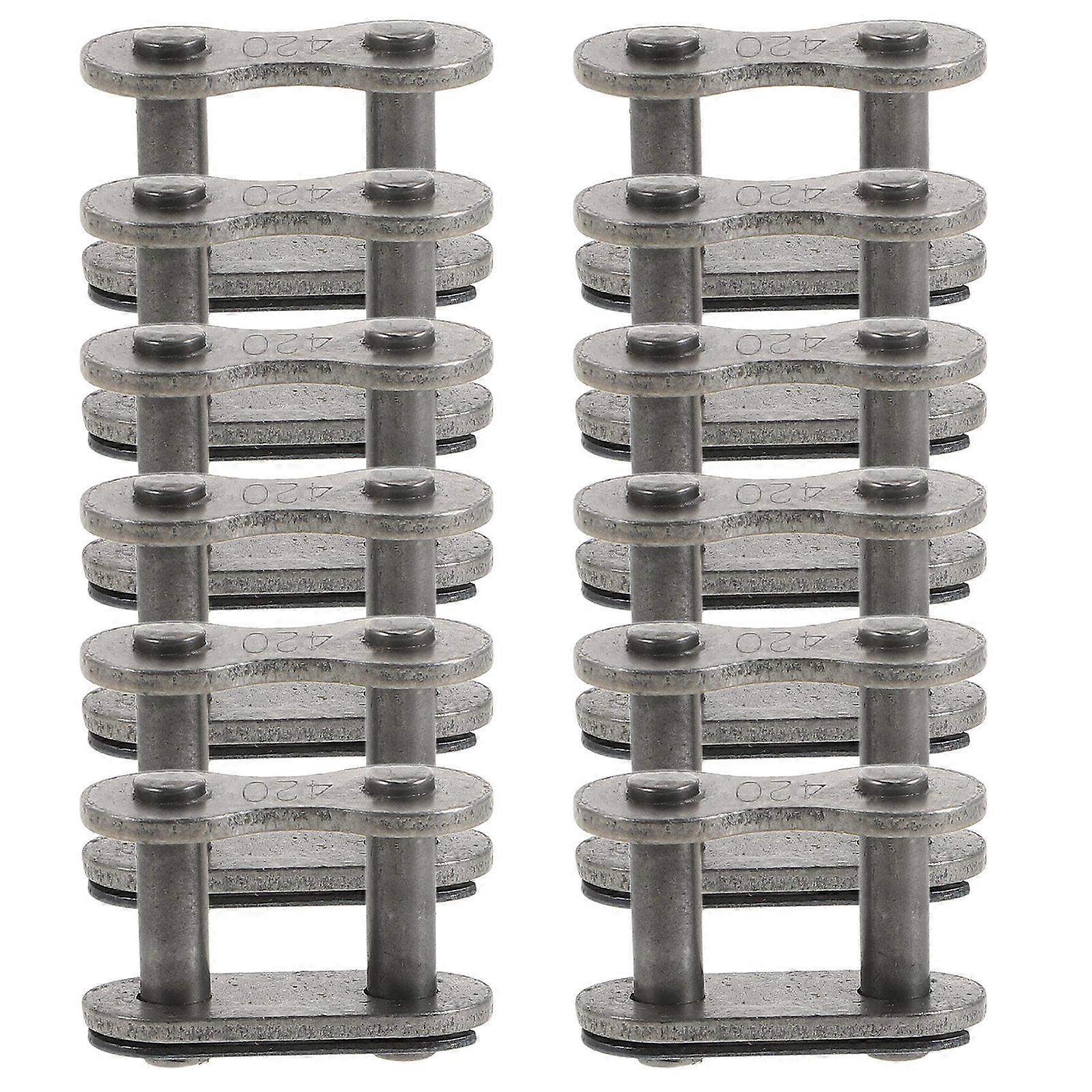 Heavy-Duty Chain Connector 10Pcs Motorcycle Chain Link for Secure Use