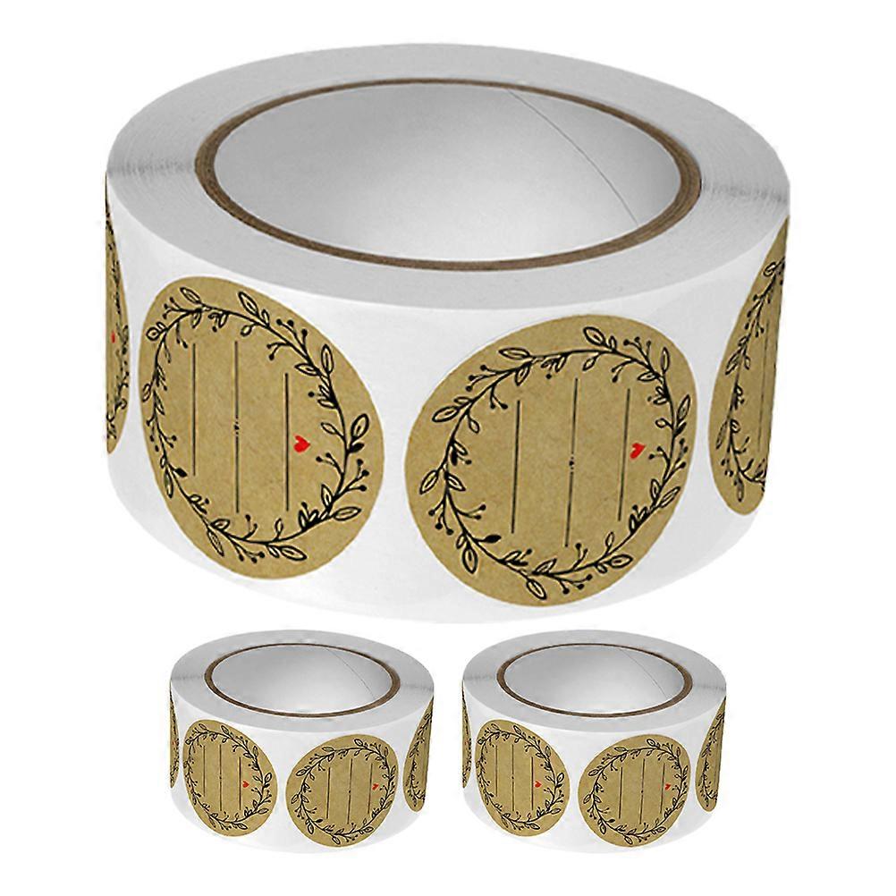 Food Labels for Containers Using 3 Rolls of Kraft Paper Stickers