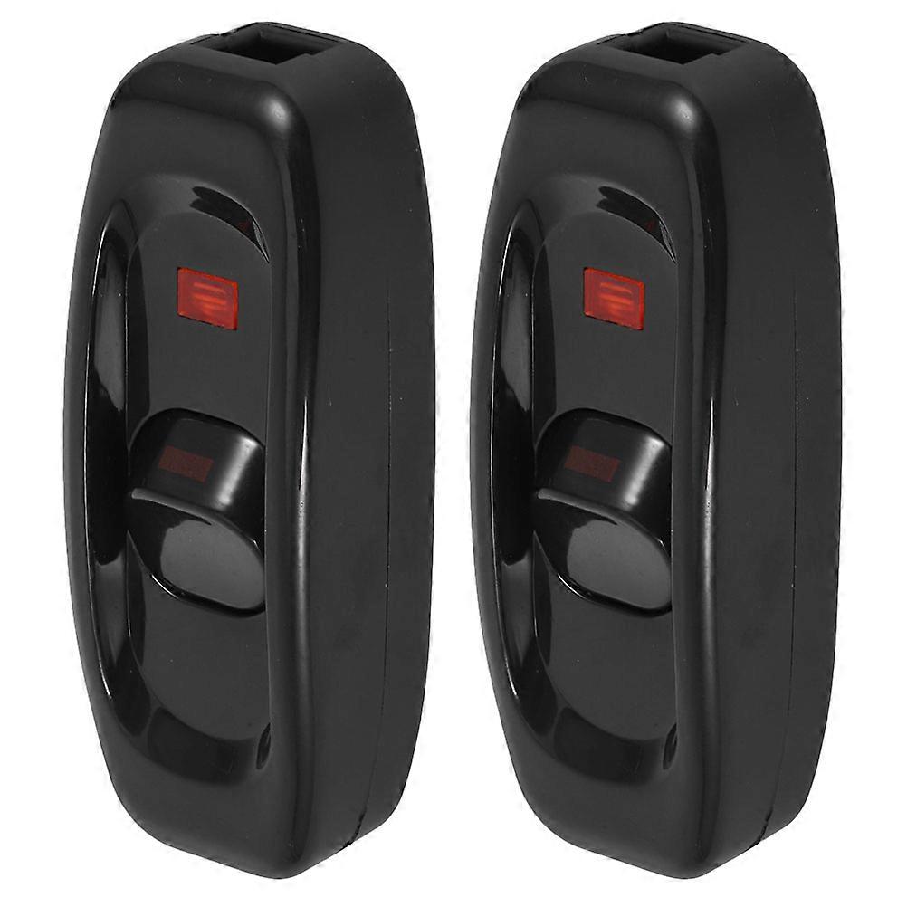 Push Button Switch Inline Cord Switch with Indicator Light 2Pcs