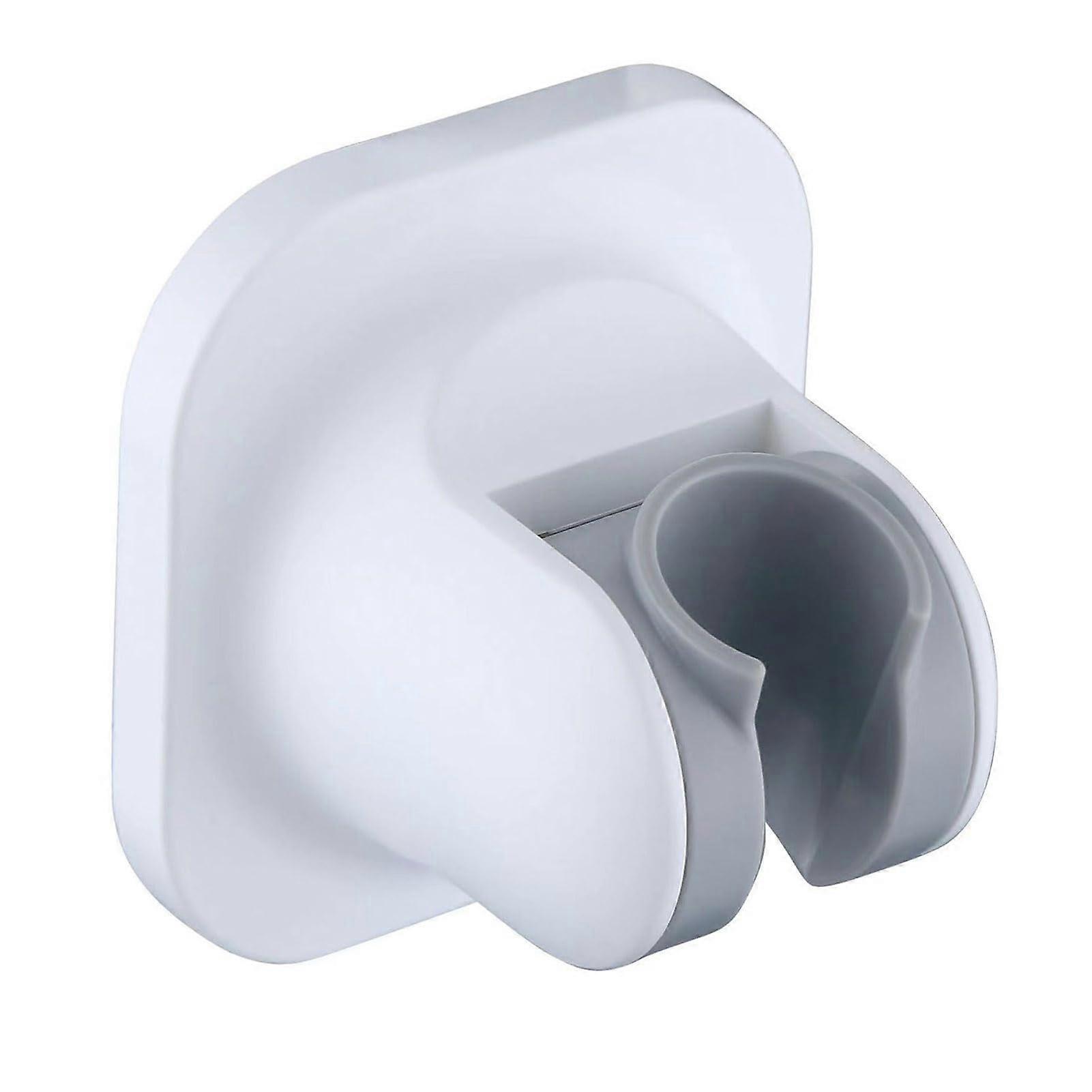Wall Mounted Adjustable Shower Head Holder No Drill Adhesive AntiSlip Strong Load Bearing White