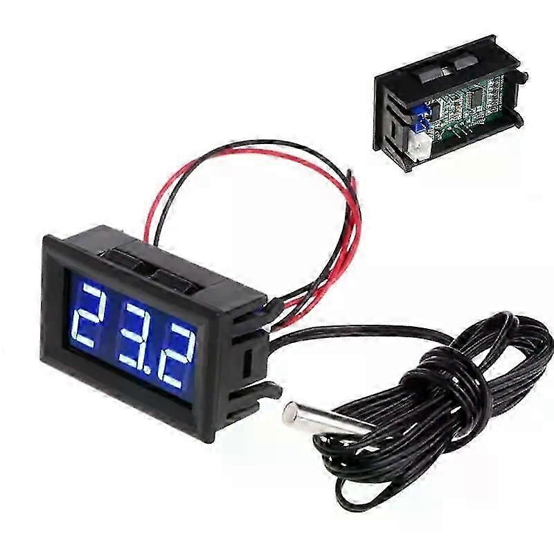 LED Digital Thermometer Temperature Sensor DC 12V Thermometer Measuring Range -50-110C With Temperature Probe For Fish Tank