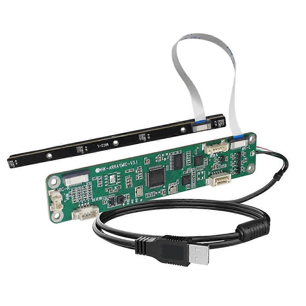 4-Array Richtmicrofoon Array USB Lineair 60-graden Geluidsopname Ruisonderdrukking met Versterker 3,5 mm