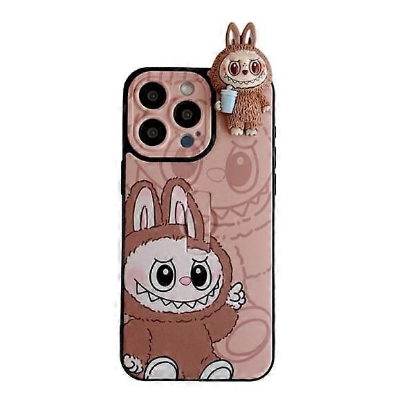 Iabubu Monsters 3D Case: Rabbit Design with Stand, Fits compatible with iPhone 11 to 29 Series and So on (Brown) compatible with iPhone14pro T5
