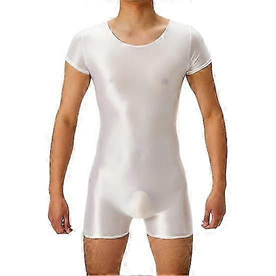 Elastic Fitness Romper for Men in Solid Color and Slim Fit Design