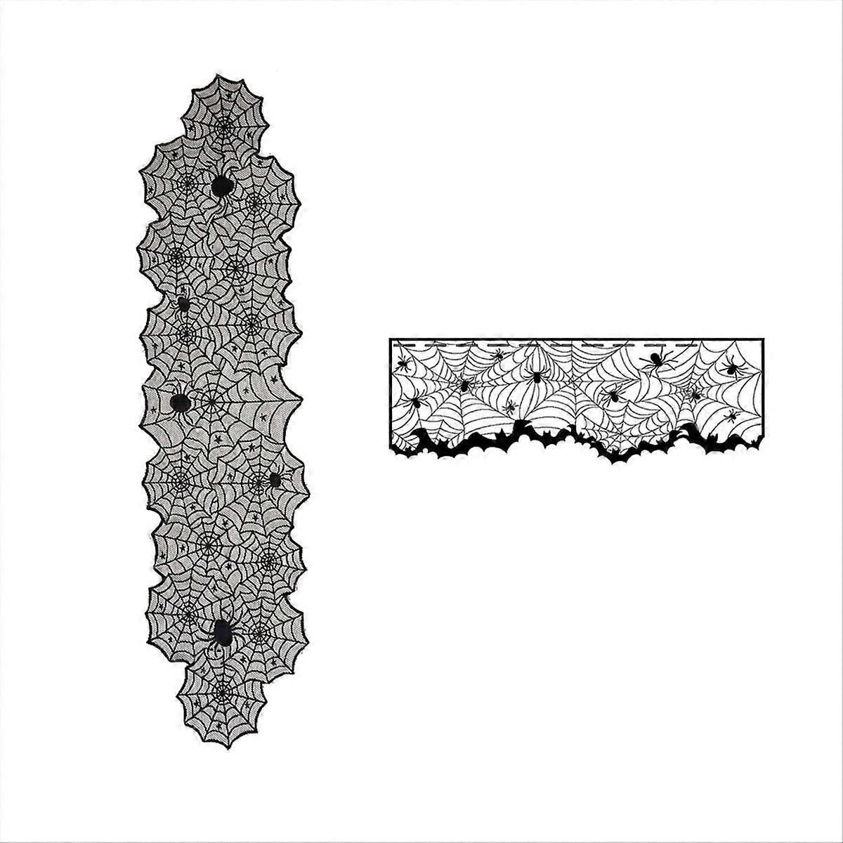 Halloween tablecloth Spider web towel table runner lampshade set A