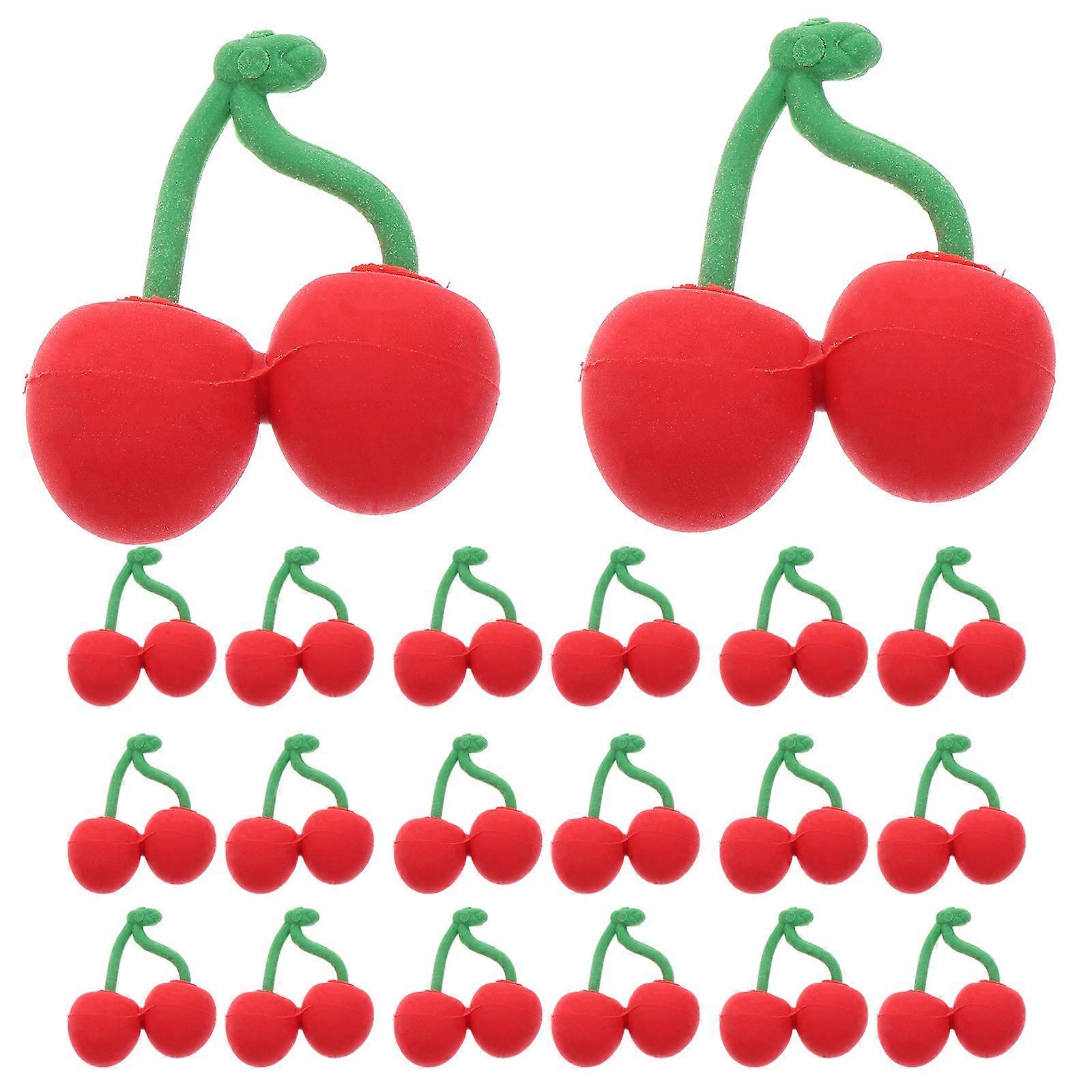 Cherry Erasers Mini Erasers for Kids Bulk 30Pcs Cute Fruit Pattern Design