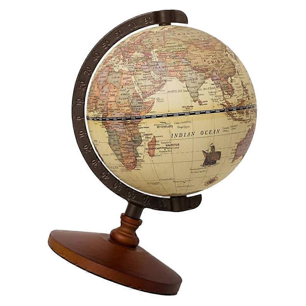 Brown Desktop Globe Retro Globe Ornament for Decoration 2Pcs