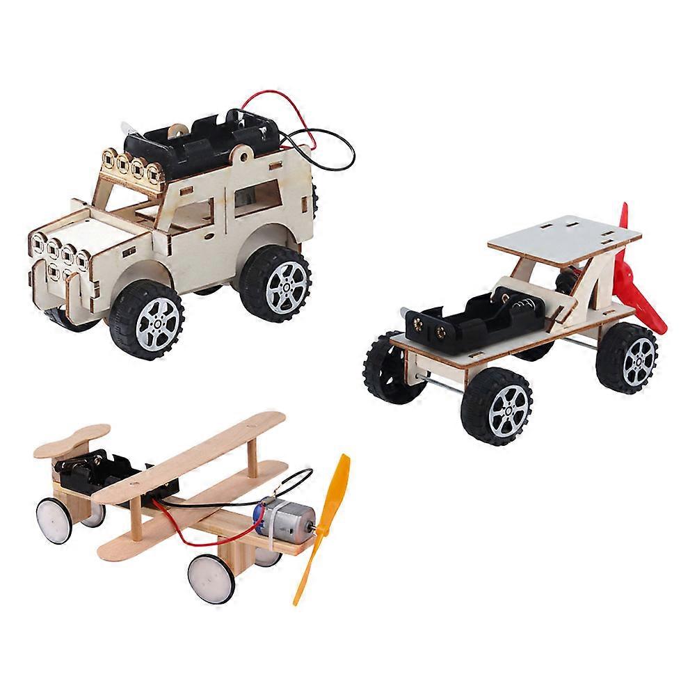 Sliding Airplane Toy Wooden Model Educational Plaything 3Pcs Set