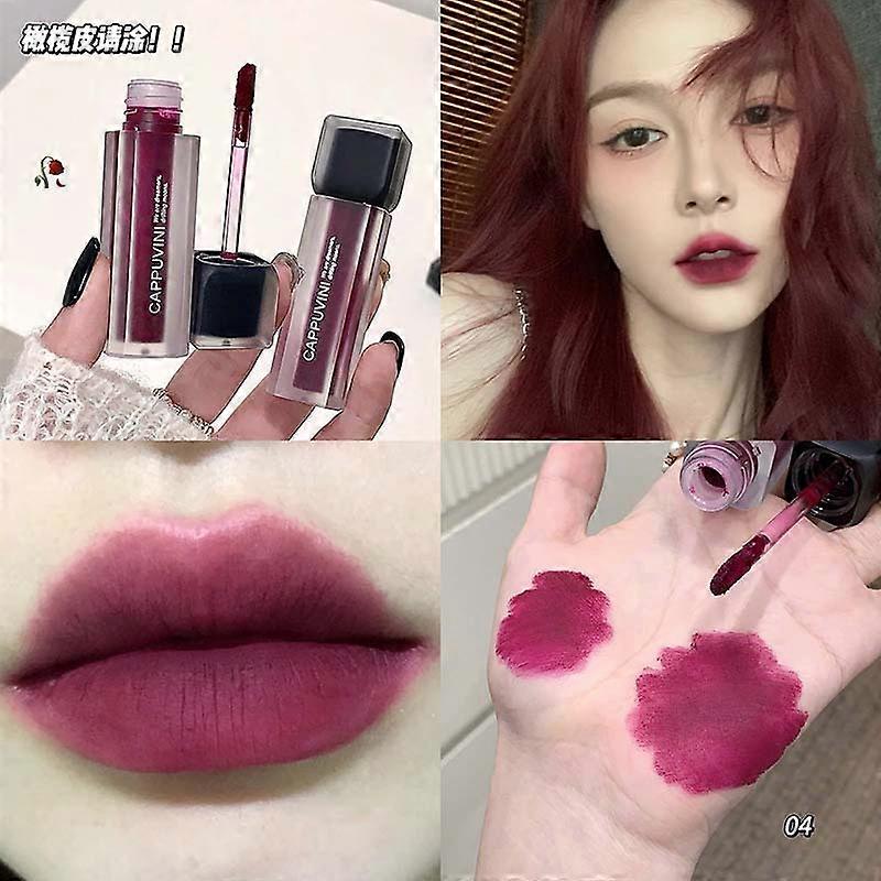 Cappuvini Obsidian Starry Night Matte Lip Gloss, Soft Matte Finish, Brightening Dark Series Lip Color/Lipstick