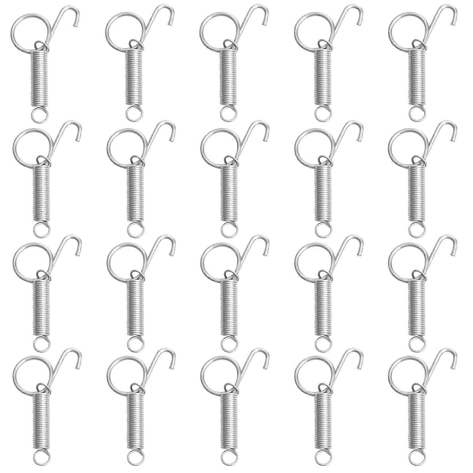 20Pcs Spring Door Latch Hooks for Pet Cages, Metal Clips with Quick Pull Ring, Secure Closure