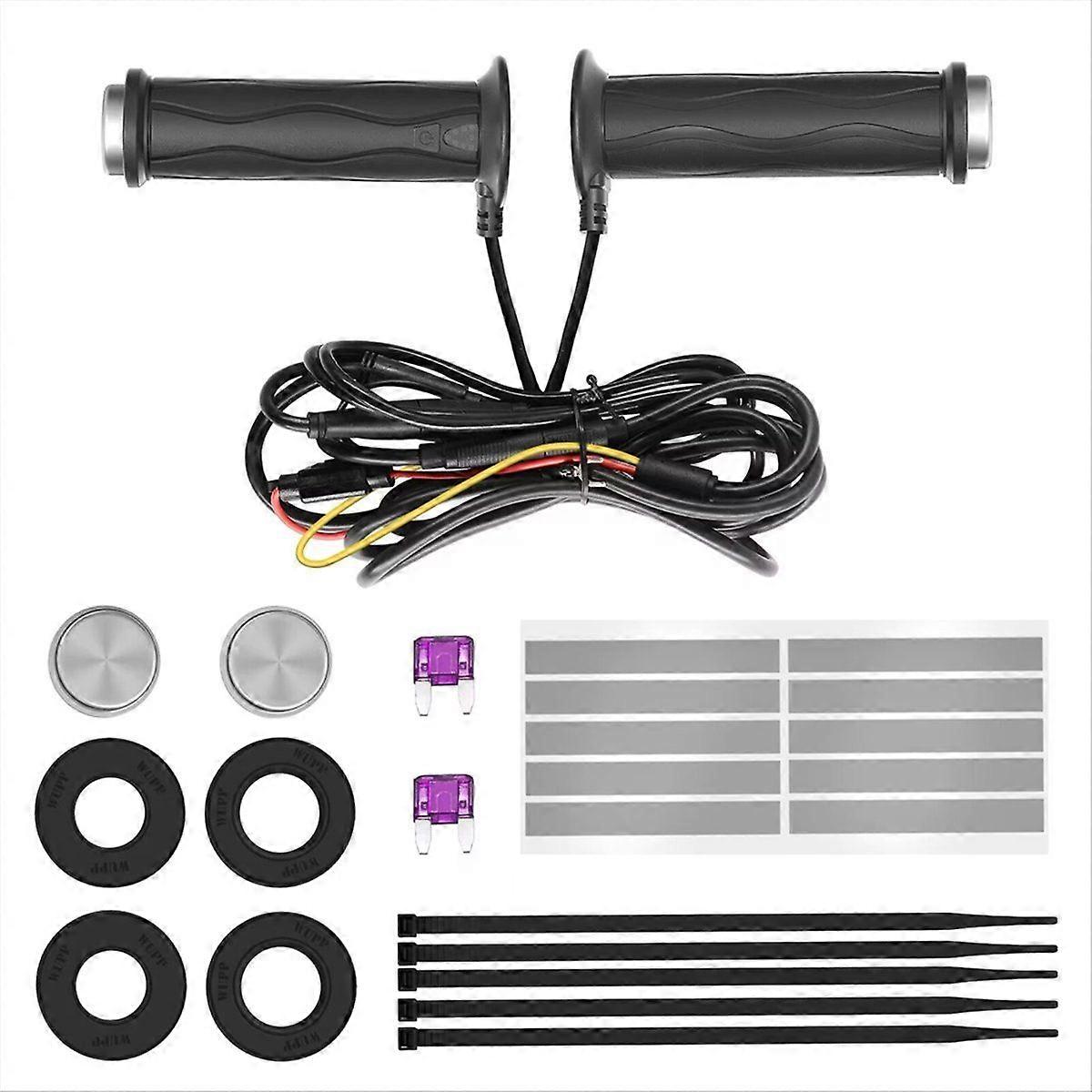 DC 12V Motorcycles Heated Grips Waterproof Adjustable Temperature Control Handlebar