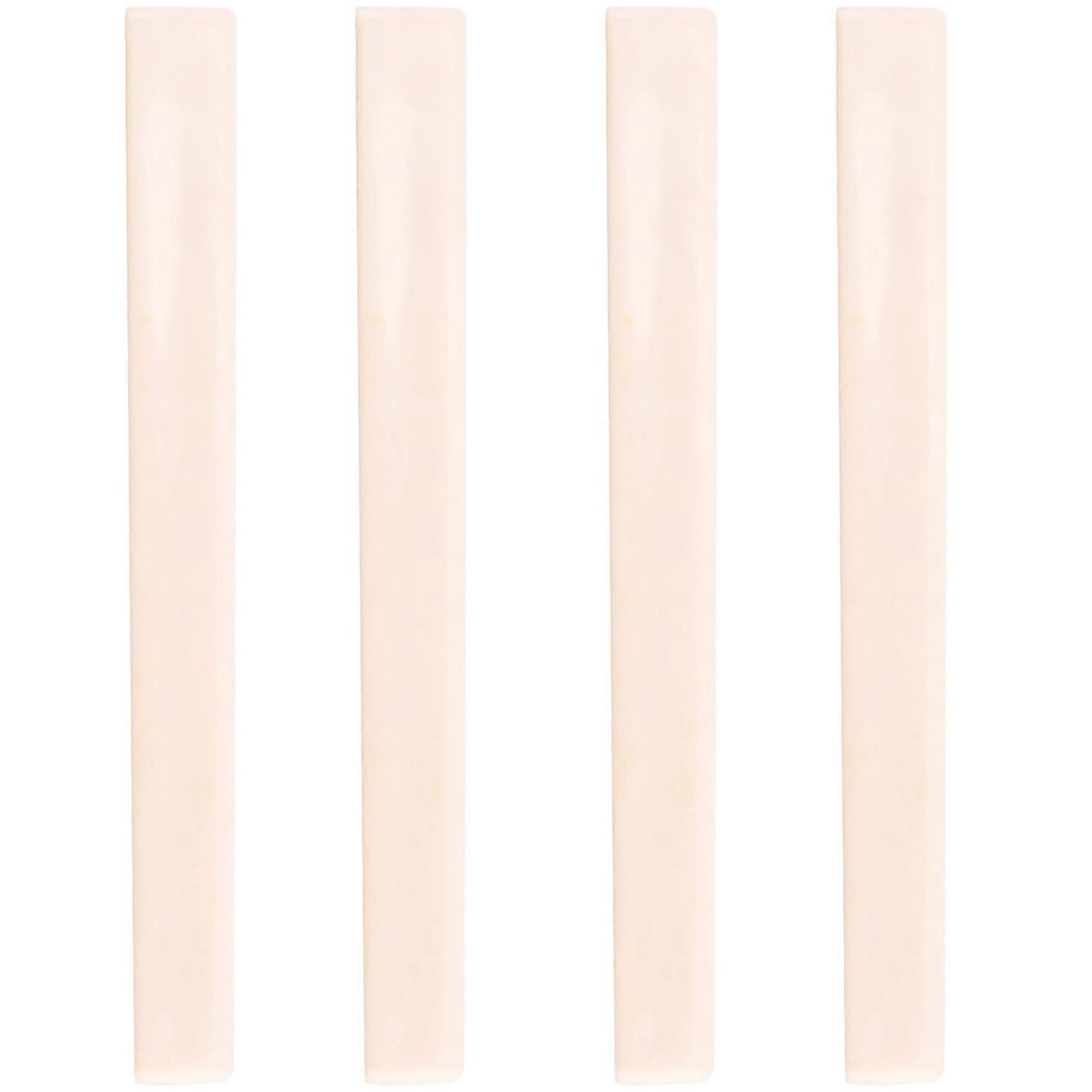 4 Pcs Spare Part Beige Plastic Bridge Saddle Nut for Classical Guitar
