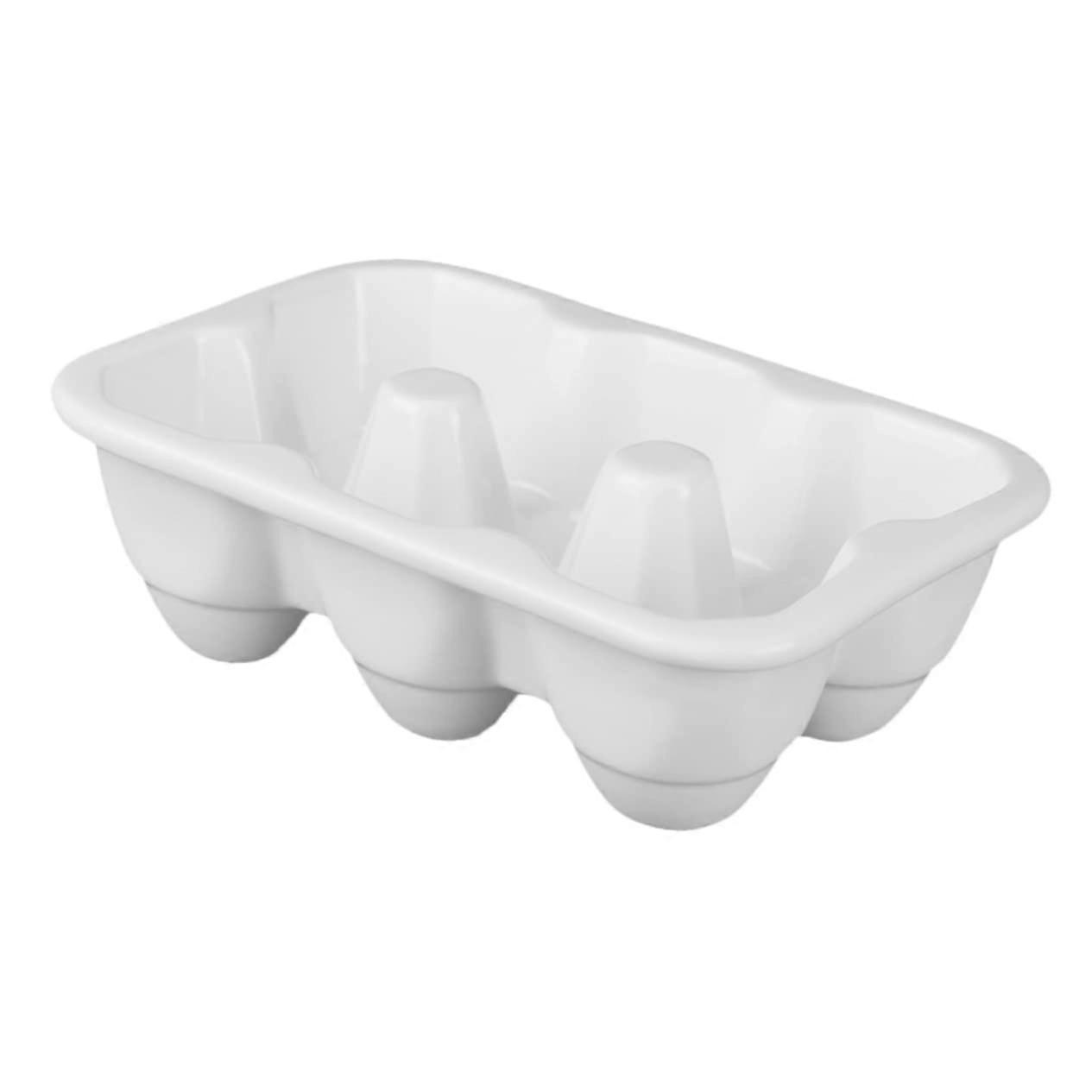 Ceramic Egg Storage Container for Refrigerator, 6 Grid Shockproof Tray, Modern White Holder