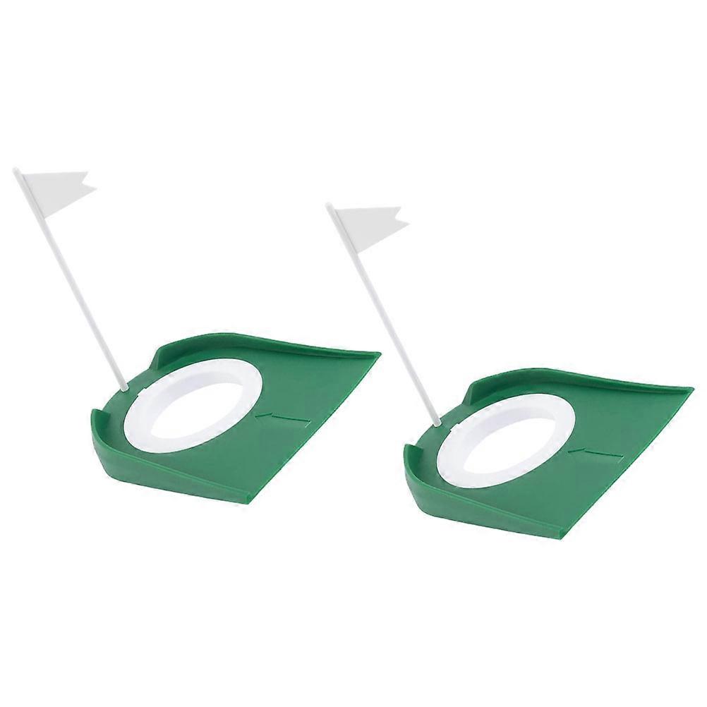 Golfs Putting Practice Tool for Training 2Pcs Green Plastic Cups