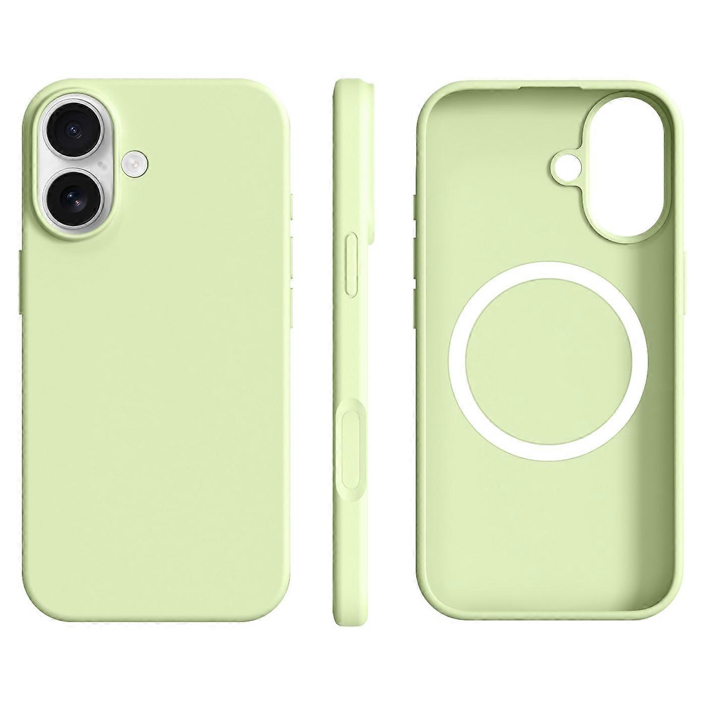 For iPhone 16 Case Compatible with MagSafe Ultra Thin Liquid Silicone+PC Phone Cover