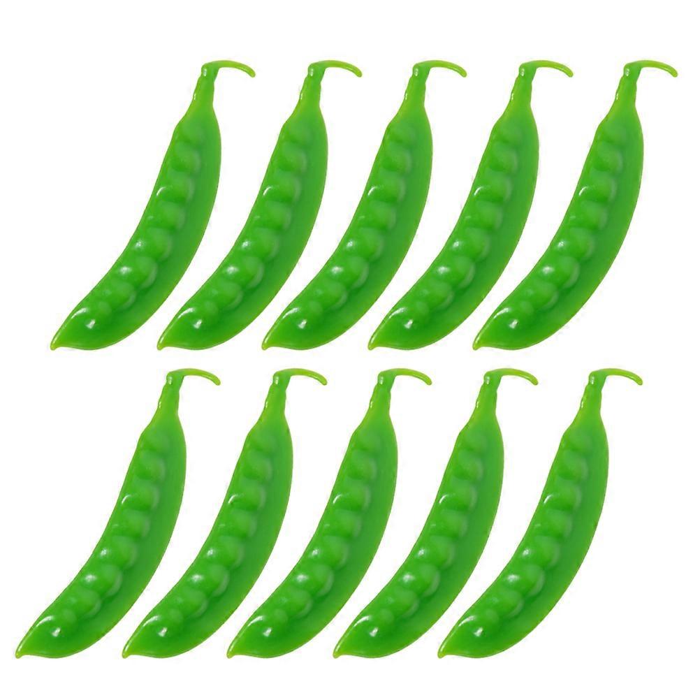 Realistic Fake Vegetable Plastic Pod for Decoration 30Pcs Green